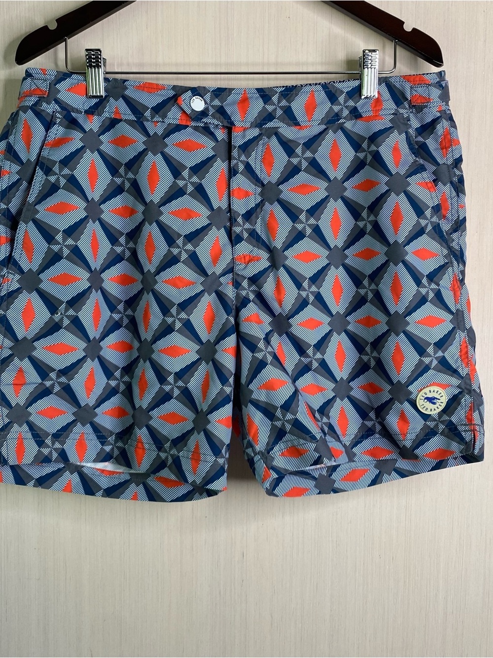 Ted Baker London Men’s Geometric Print Swim Shorts Multicolor UK Size 4 US Large